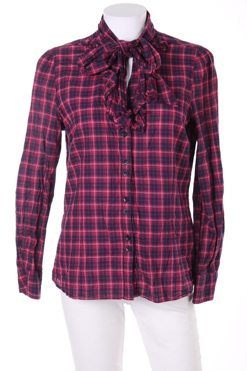 Blend She - Schluppen-Bluse mit Karo-Muster - XL