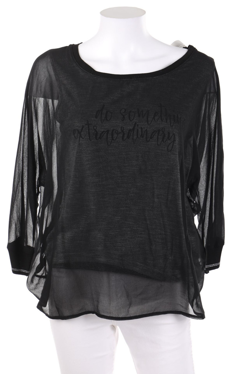 s.Oliver - Bluse im Layer Look mit Statement-Print - D 36