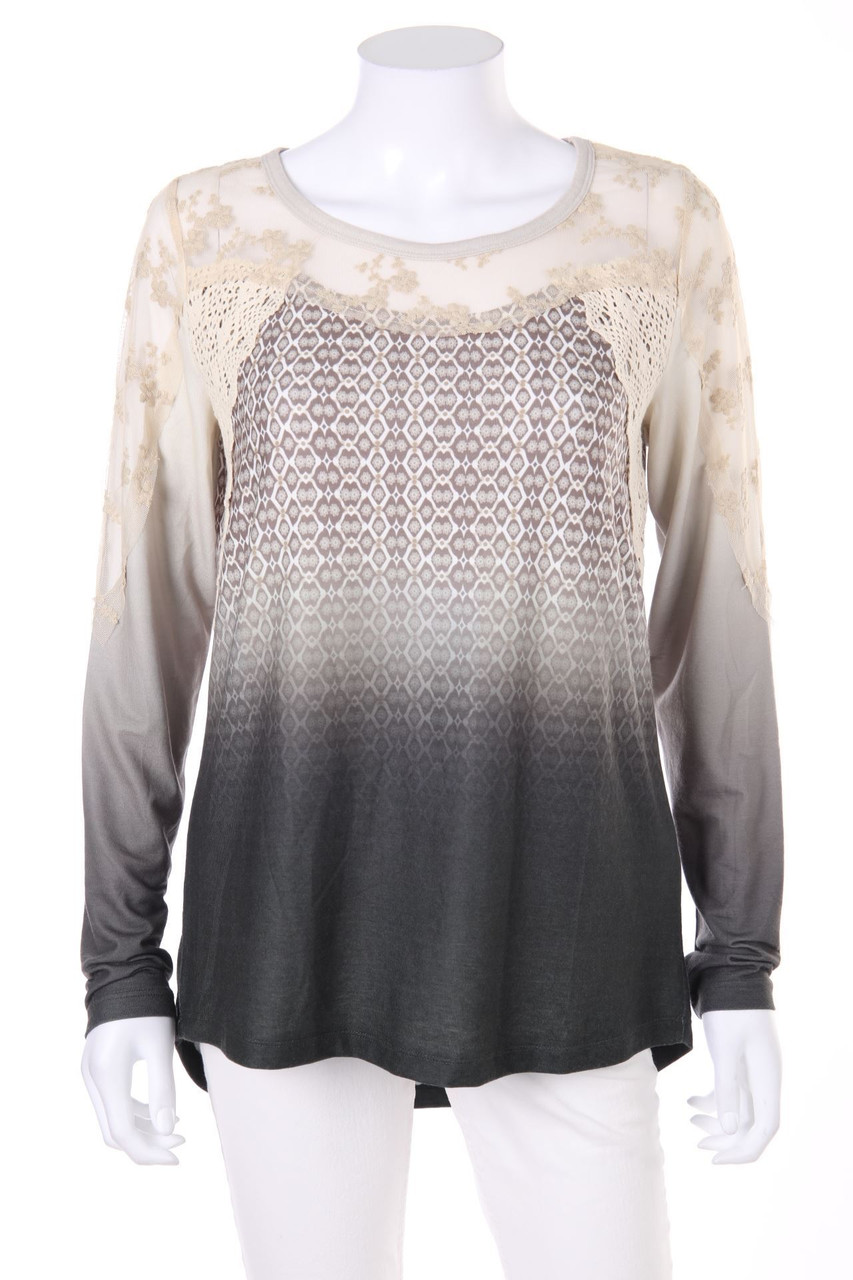 linea TESINI - Longsleeve-Shirt mit Häkelspitze - D 38