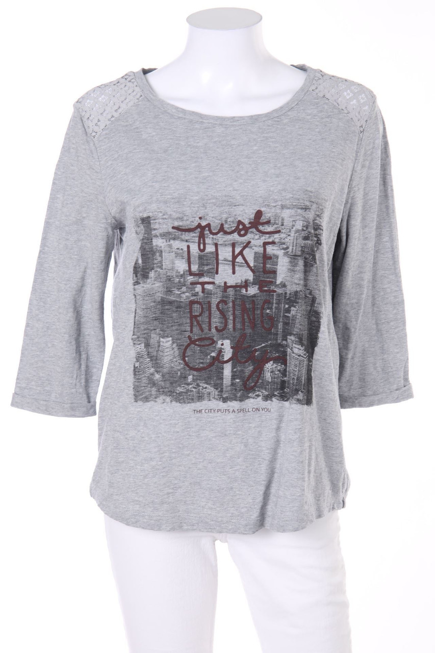 s.Oliver - 3/4-Arm-Shirt mit Spitzen-Einsatz - D 36