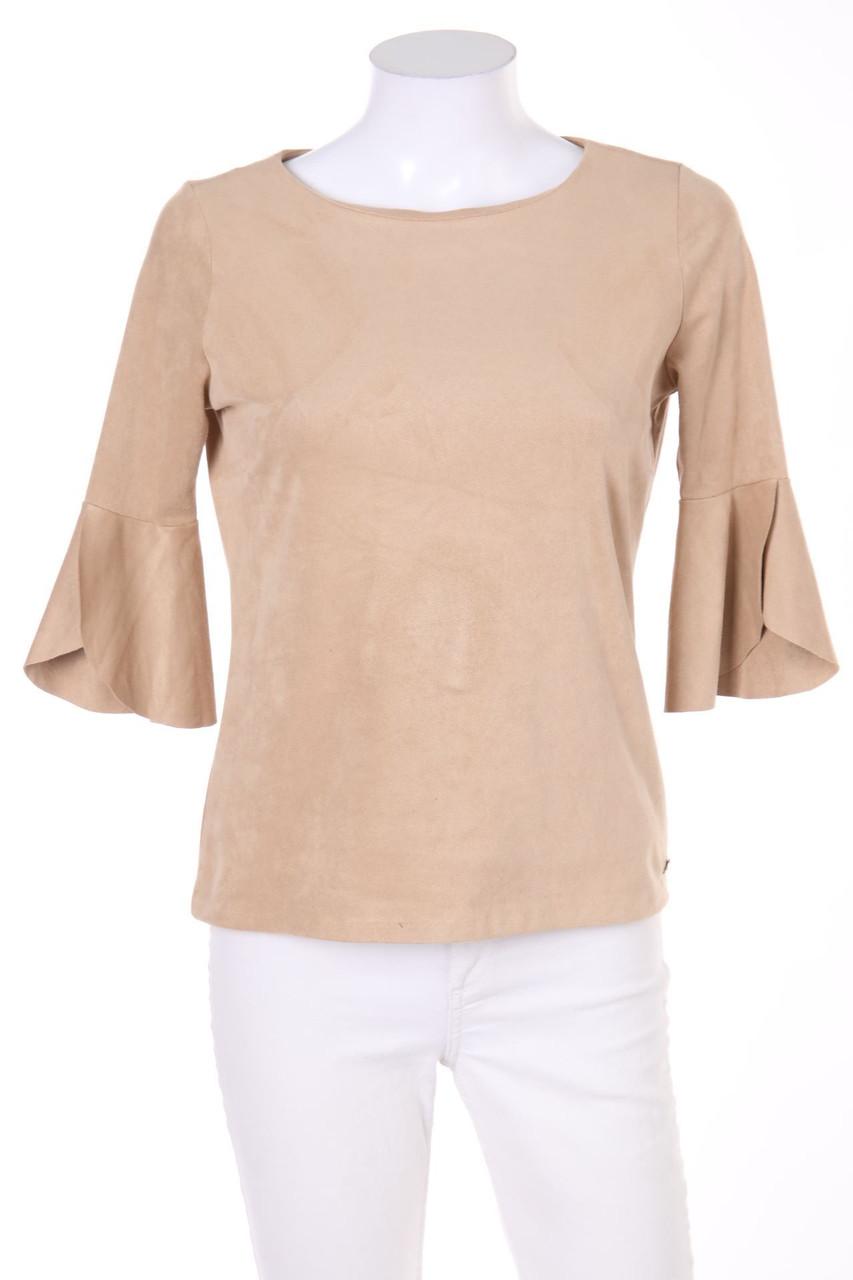 MANOR woman - Faux Leather-Bluse mit 3/4-Ärmel - S