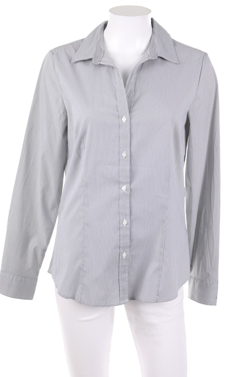 H&M - Streifen-Hemd-Bluse mit Knöpfen - D 40