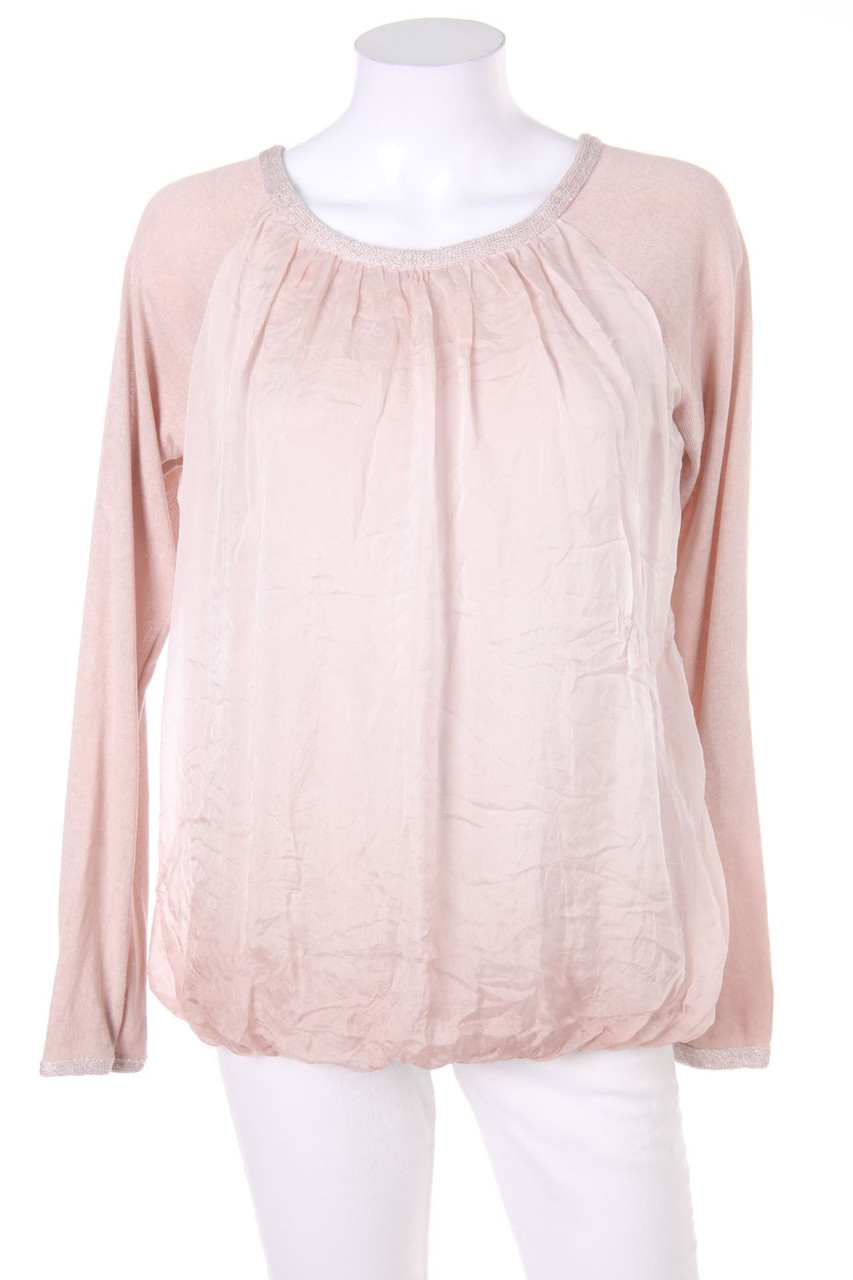 Ohne Label - Garment Dyed-Strick-Pullover mit Seide - S