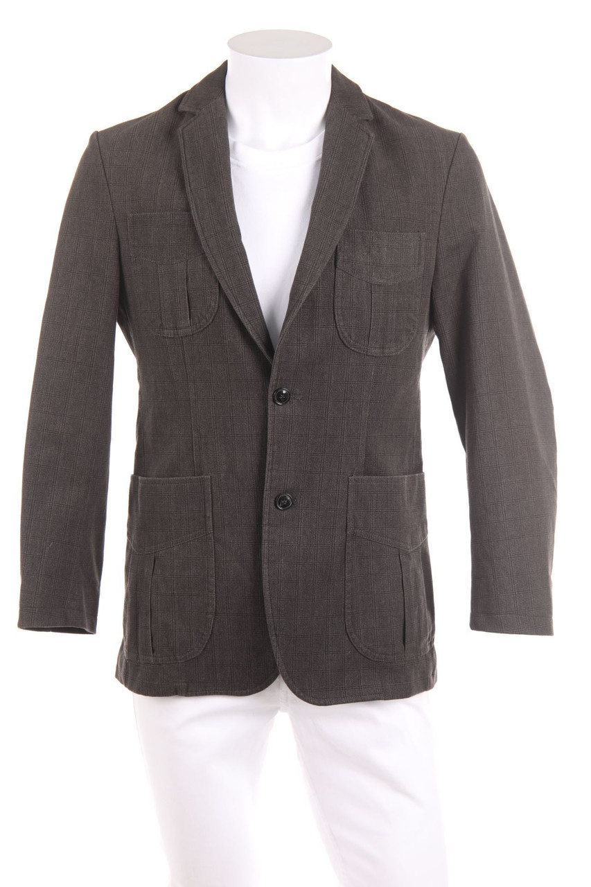 YVES - Sakko aus Baumwoll-Mix mit Karo-Muster - 48