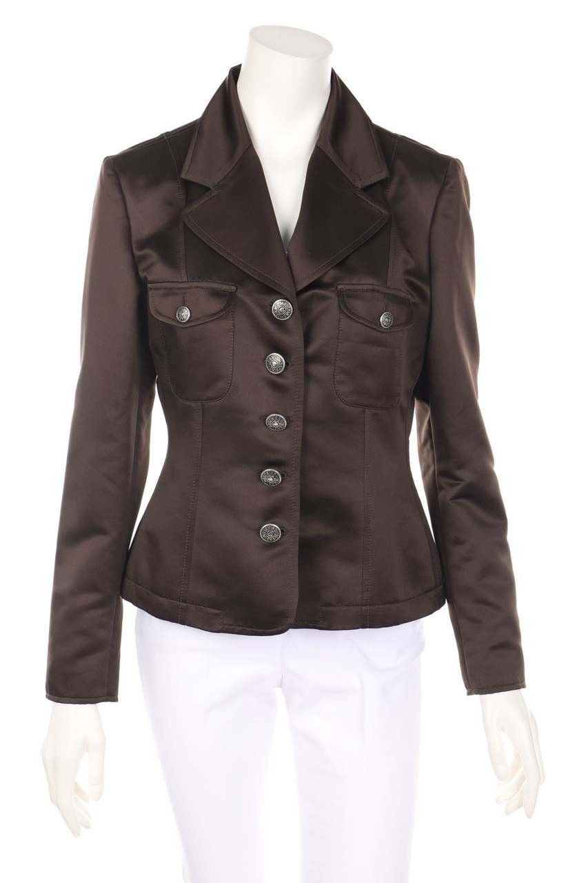MOSCHINO JEANS - Satin-Blazer-Jacke mit Logo-Knöpfen - D 42
