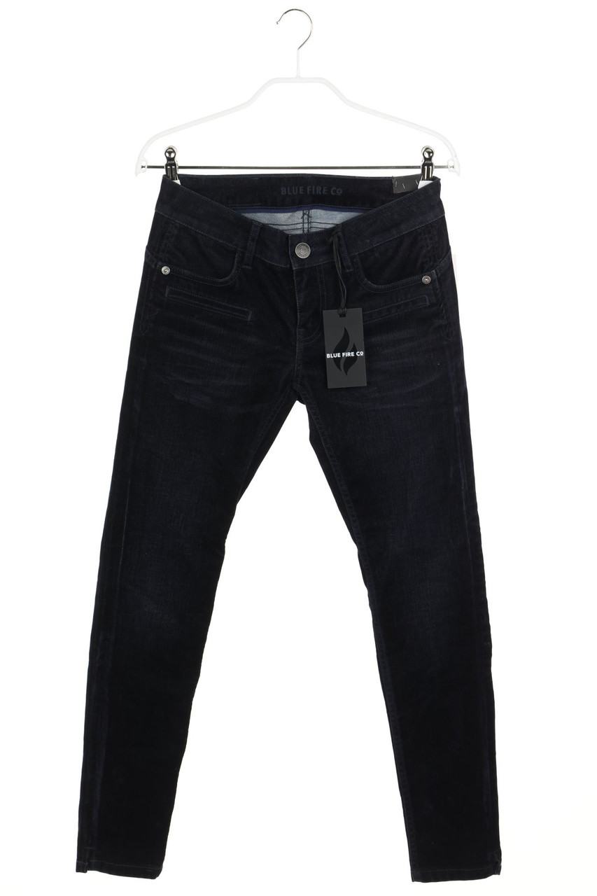 BLUE FIRE CO - Cord-Hose aus Baumwoll-Mix mit Logo-Applikation - W26