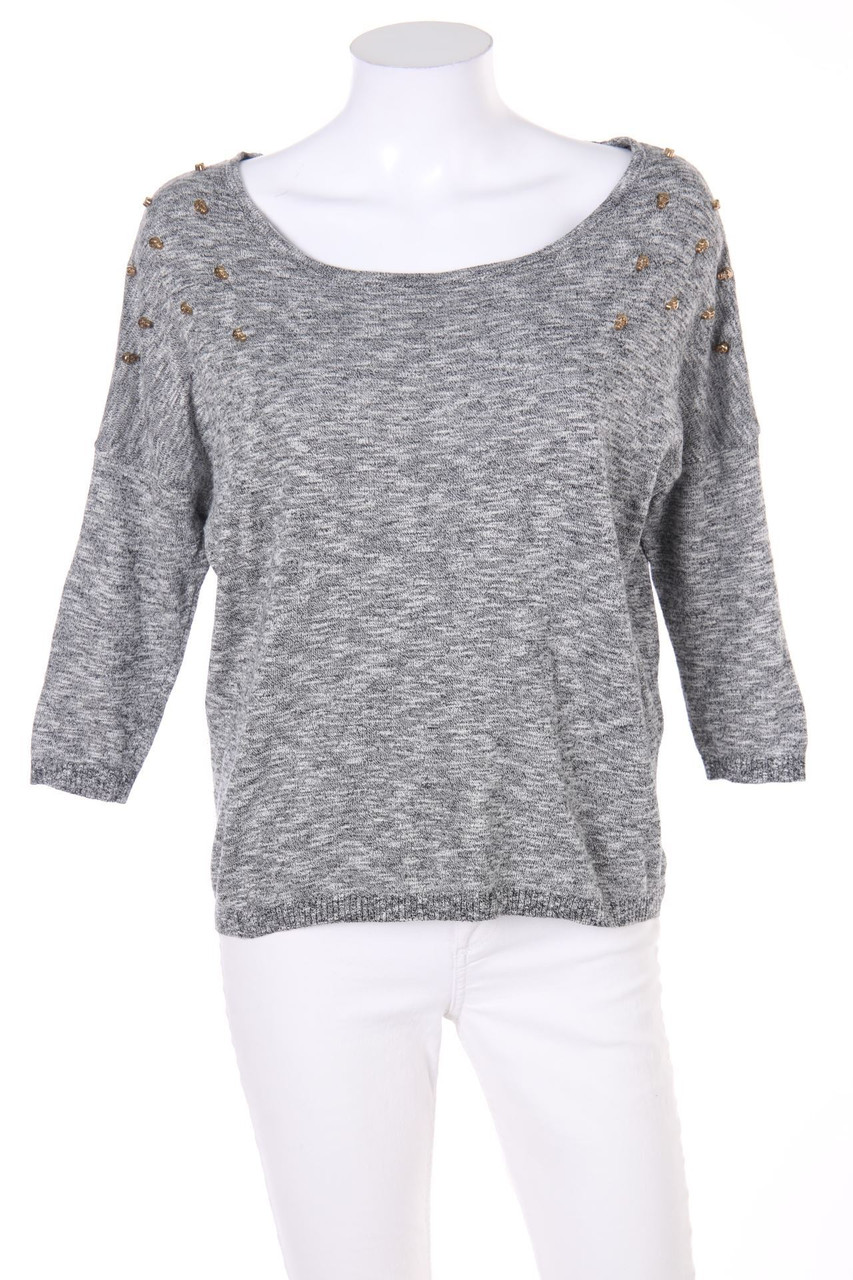 REVIEW - Strick-Pullover mit Mesh-Einsatz - S