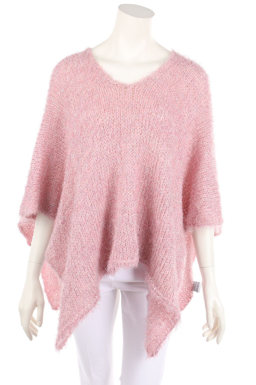 LINE OF OSLO - Glitzer-Poncho mit Mohair - ONE SIZE