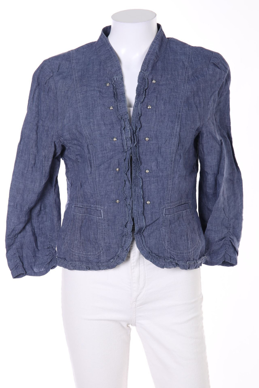 GERRY WEBER - Jeans-Bluse mit Rüschen - D 40