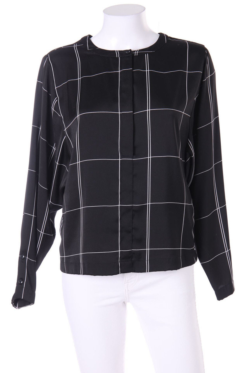 H&M - Satin-Bluse mit Karo-Muster - D 34