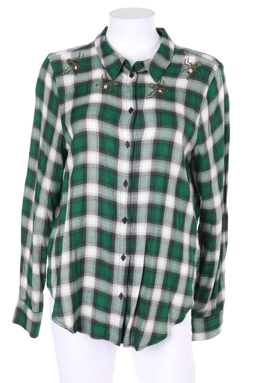 H&M - Hemd-Bluse mit Perlen - D 36