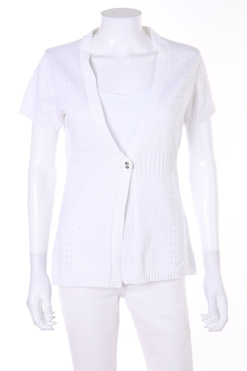 ESPRIT - Kurzarm-Cardigan mit Lochstrick-Details - L