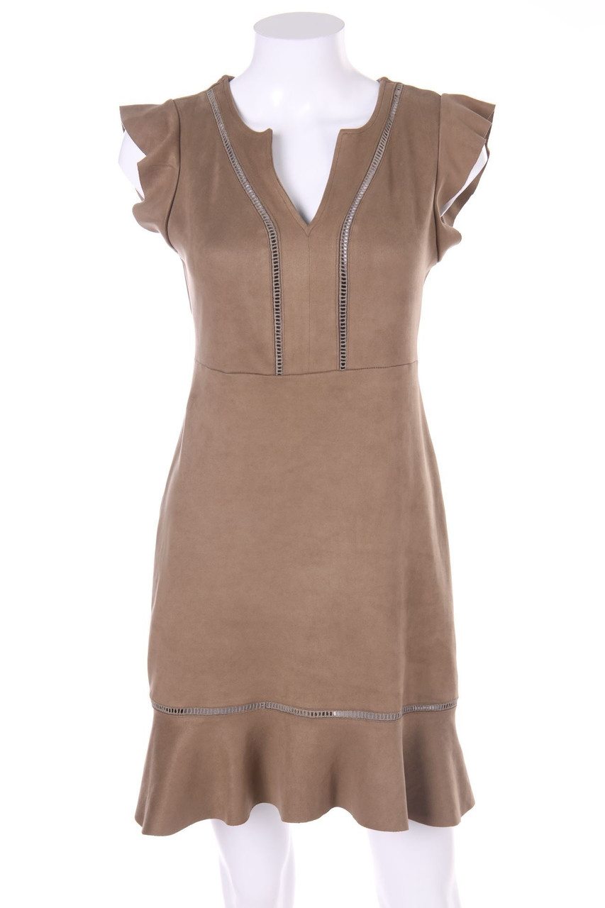 LENNY B. PARIS - Faux Leather-Kleid mit Volants - D 34