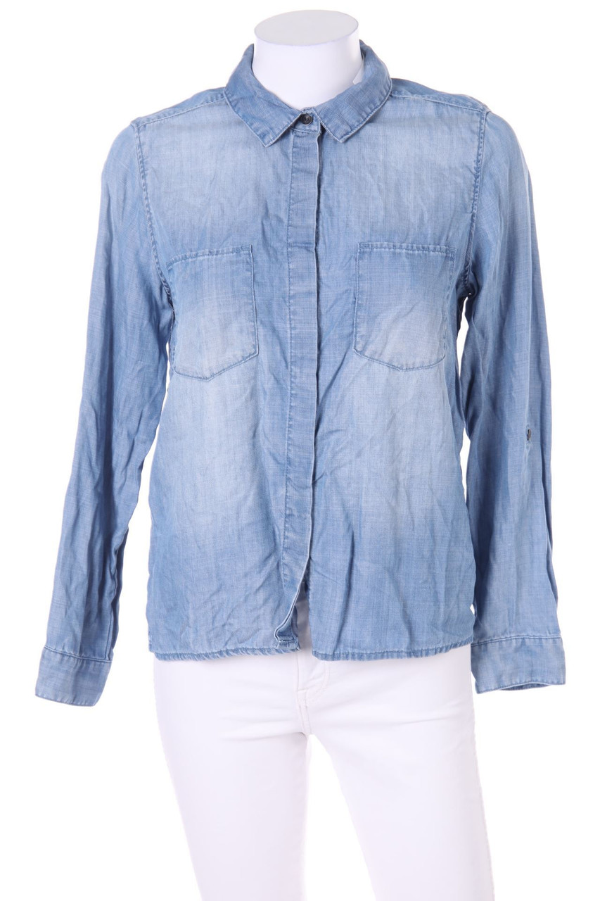 H&M &denim - Jeans-Bluse im Used Look - D 36