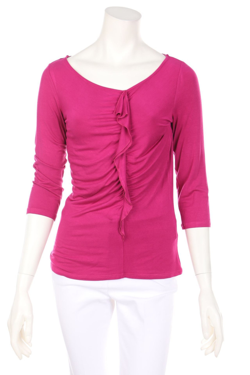 comma - Bluse mit 3/4-Ärmel mit Volants - D 34