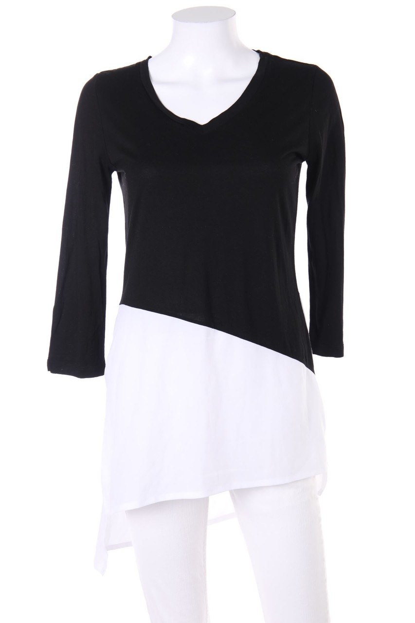 TRAVEL COUTURE BY heine - Vokuhila-Two Tone-Bluse mit 3/4-Ärmel - D 34