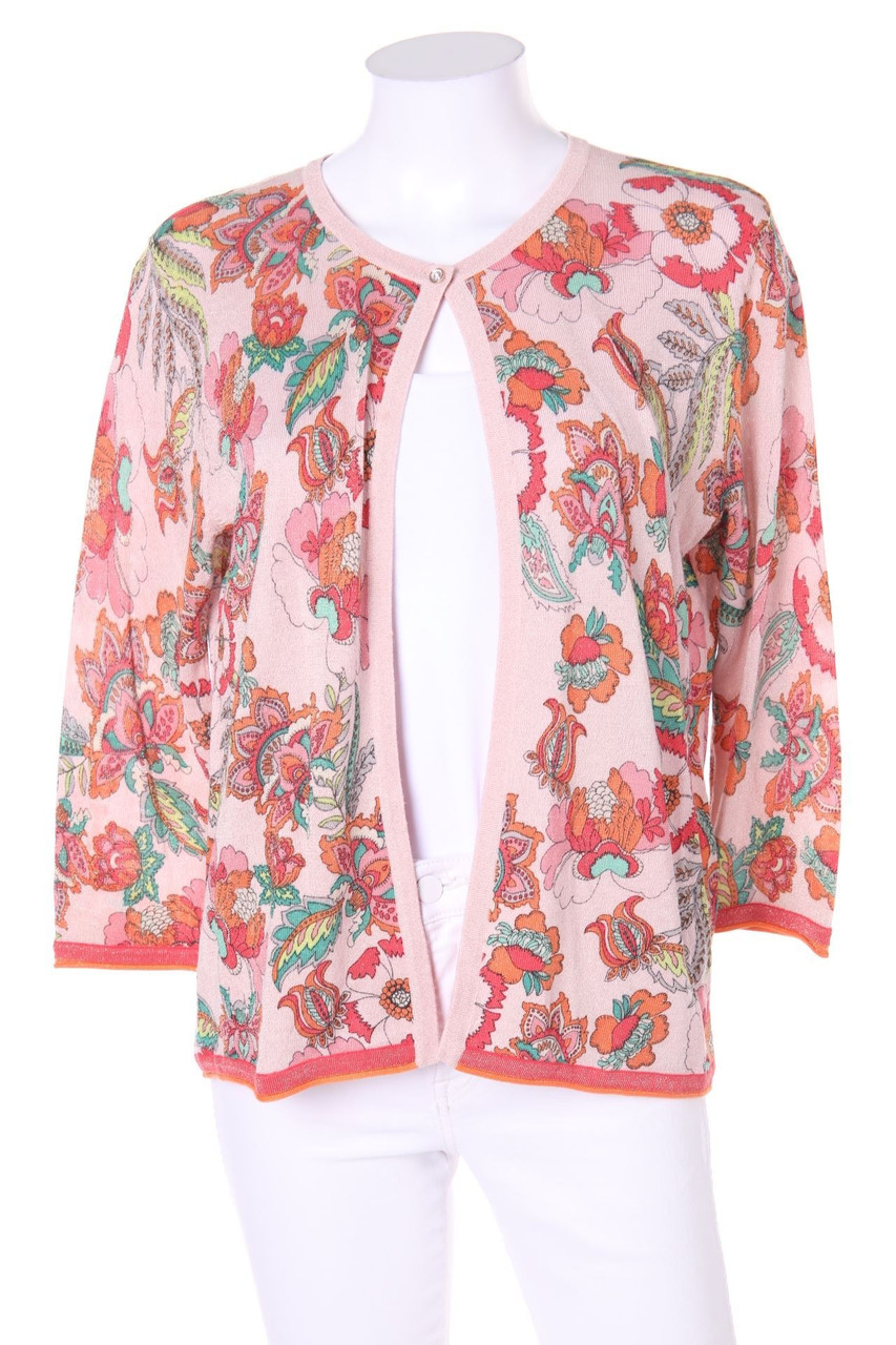 Betty Barclay - Glitzer-Cardigan mit floralem Muster - D 40