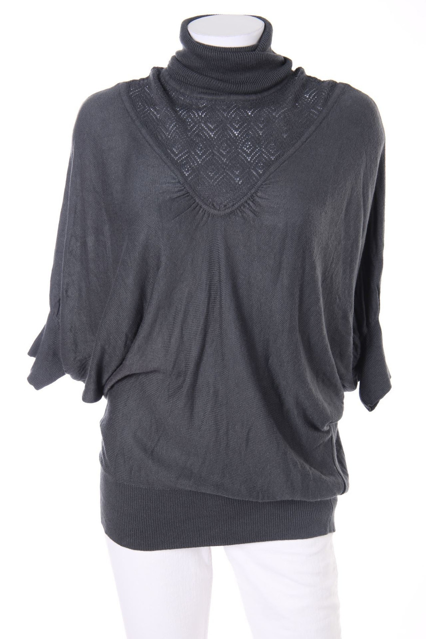 Blanco - Batwing-Pullover mit Lochstrick-Details - S