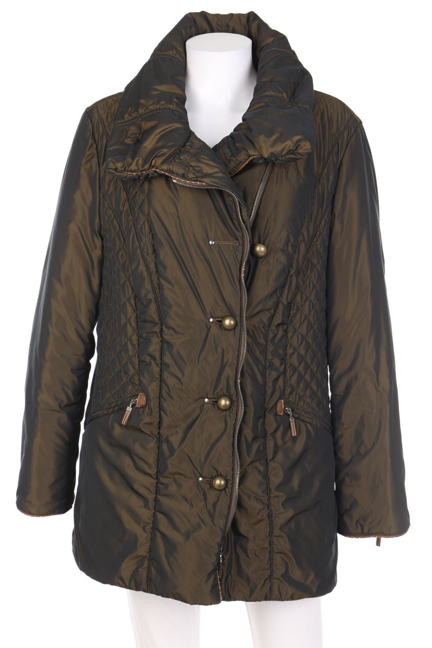 BASLER - wattierte Jacke mit Kunstleder-Details - D 44