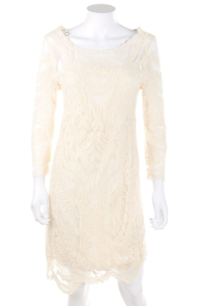 VILA - Boho-Kleid aus Spitze aus Spitze im Layer Look - L