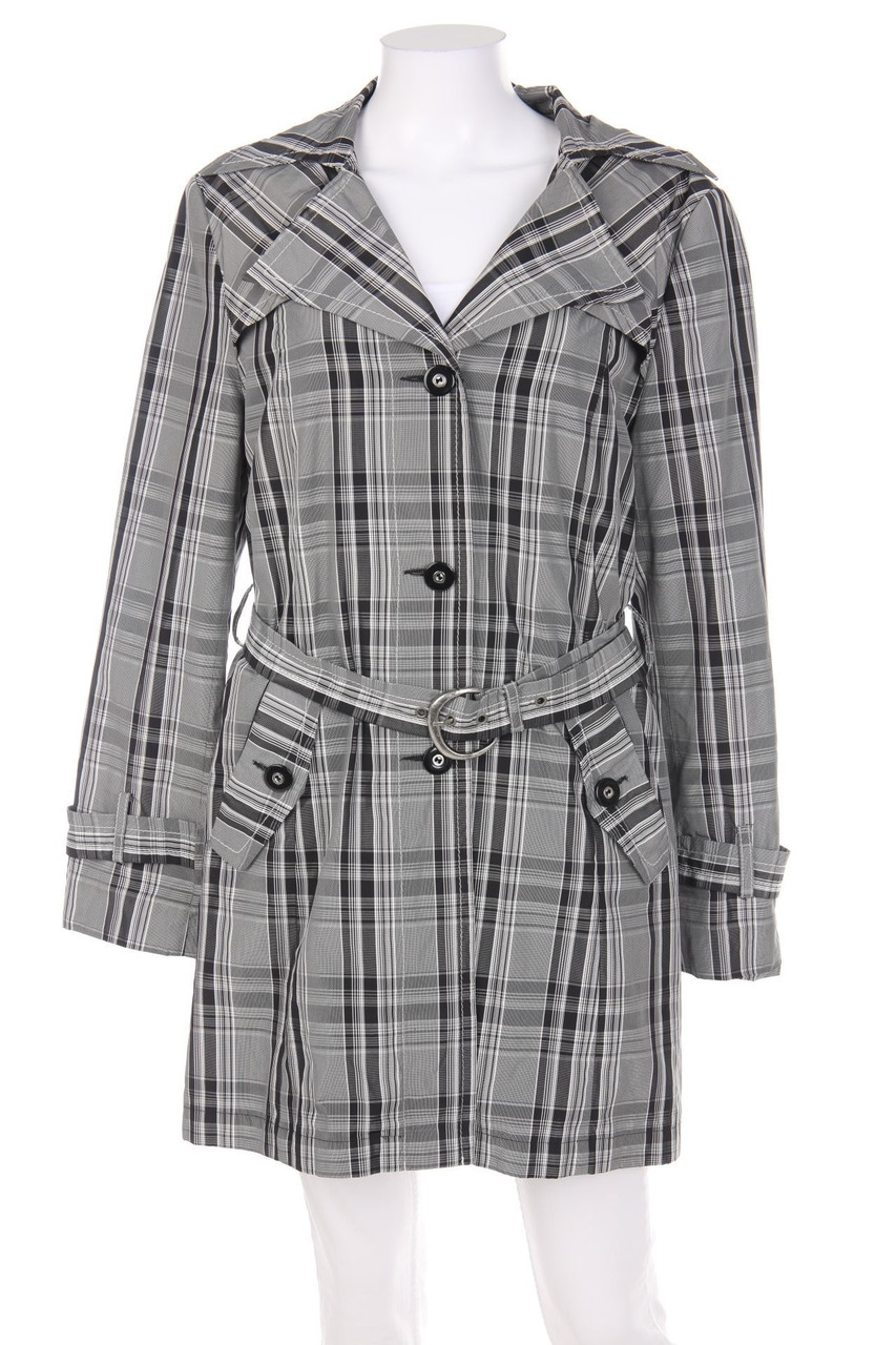 comma - Trenchcoat mit Karo-Muster - D 40