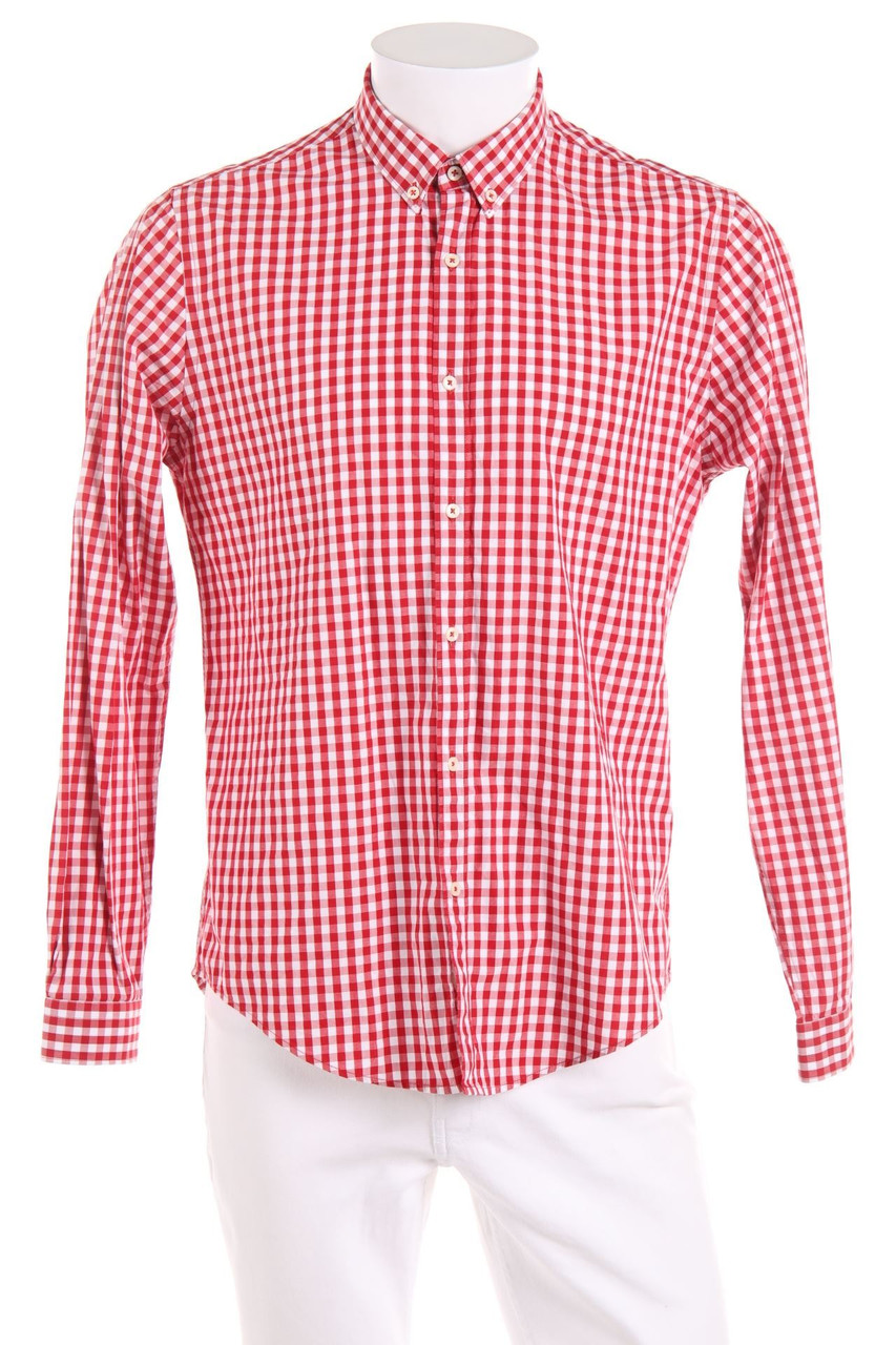 ZARA MAN - kariertes Button-down-Hemd - L