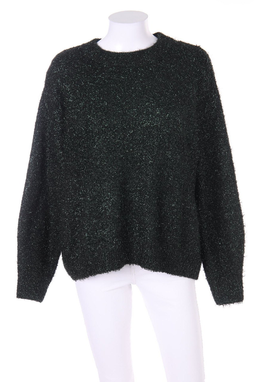 H&M - Glitzer-Oversize-Strick-Pullover - L