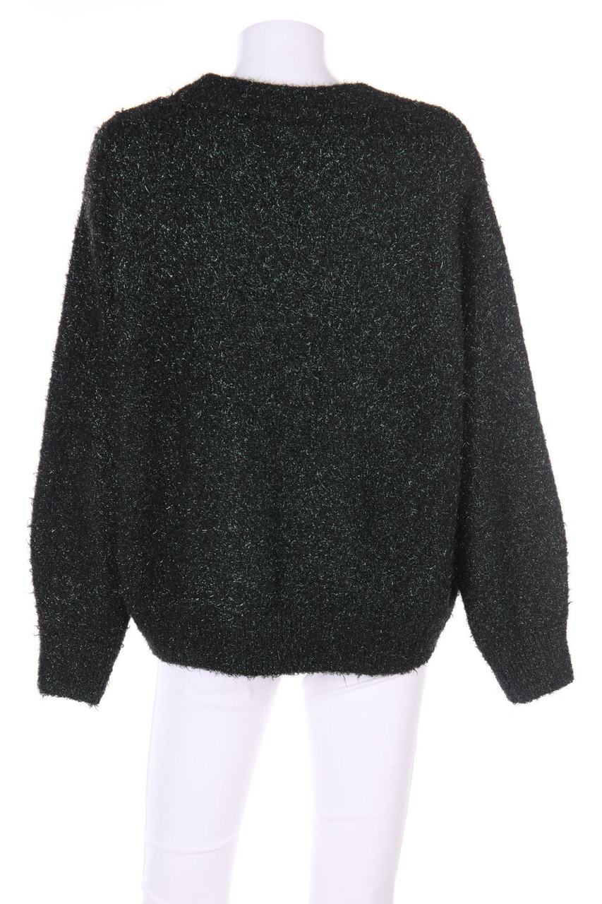 H&M Glitzer-Oversize-Strick-Pullover mit überschnittener Schulter L