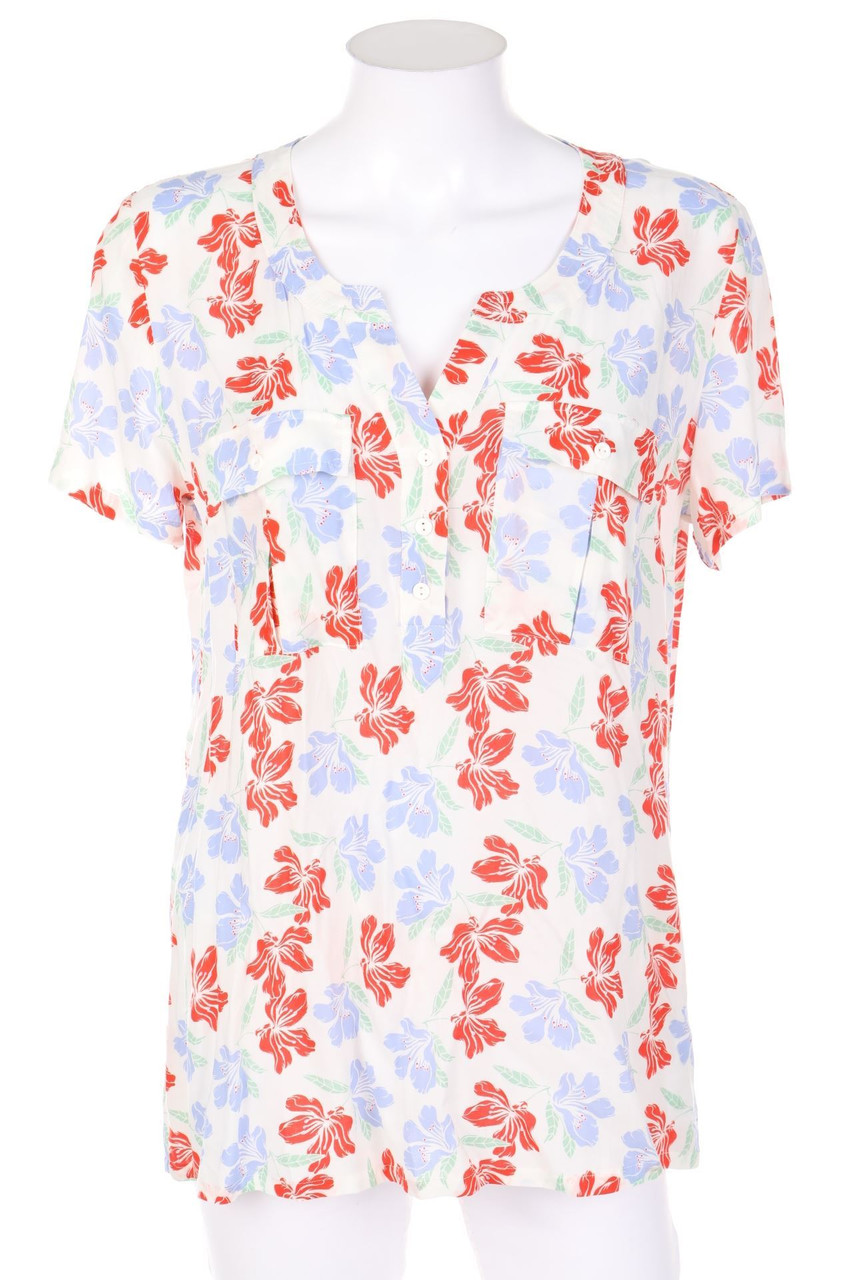 newboat - Kurzarm-Bluse mit Blumen-Print - M