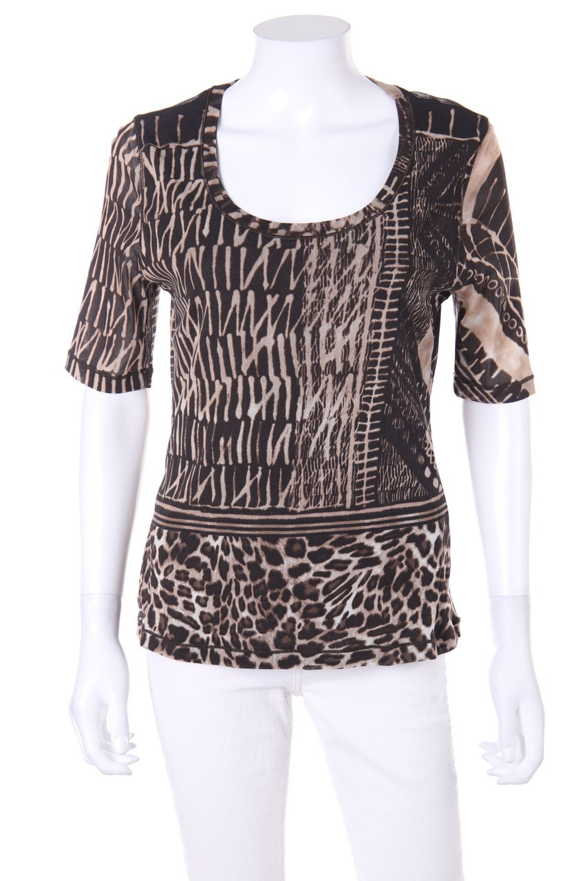 ouí moments - Mesh-Kurzarm-Shirt mit Print - D 42