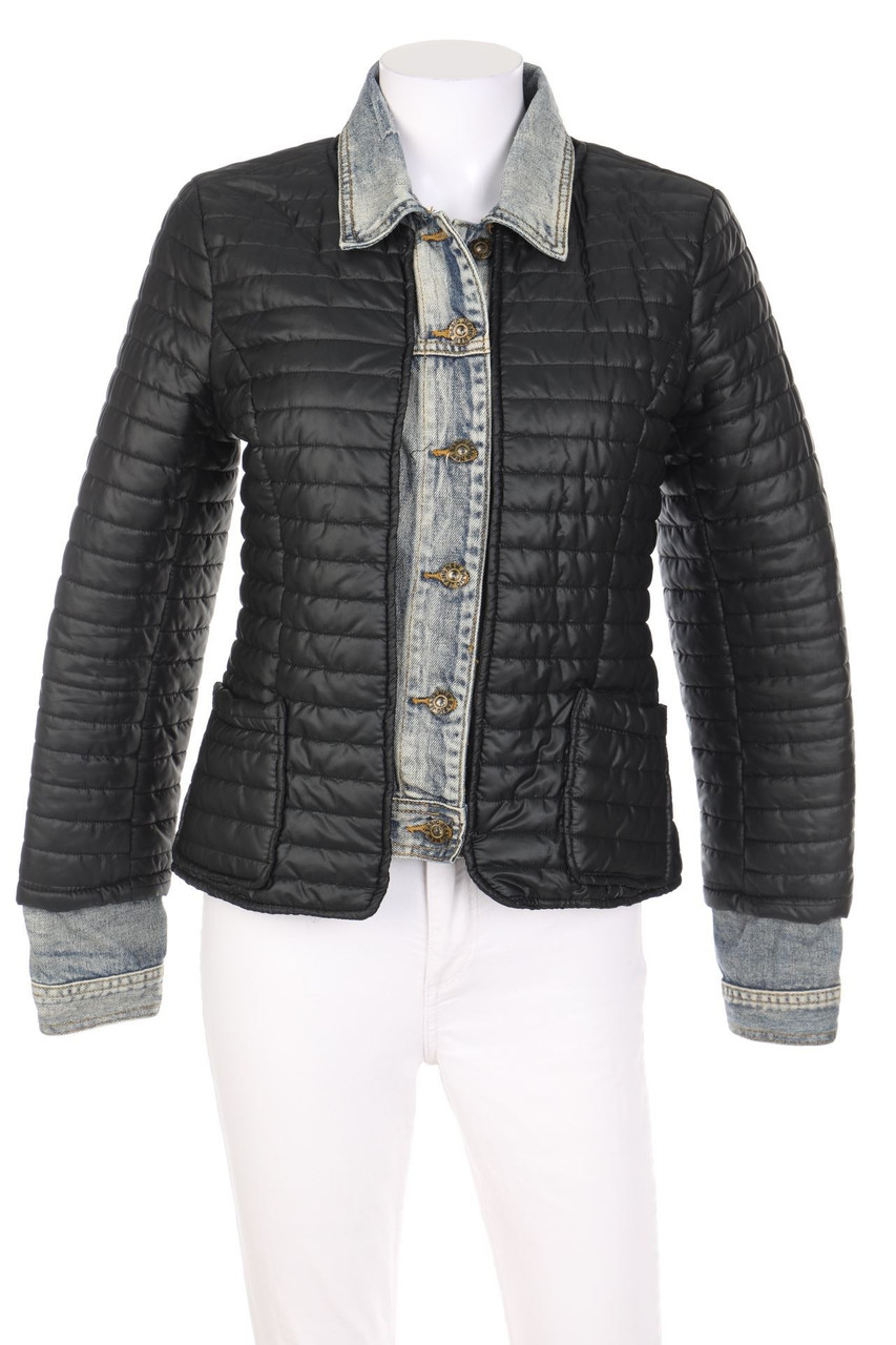 iSILK - wattierte Jacke in Denim-Optik im Layer Look - S