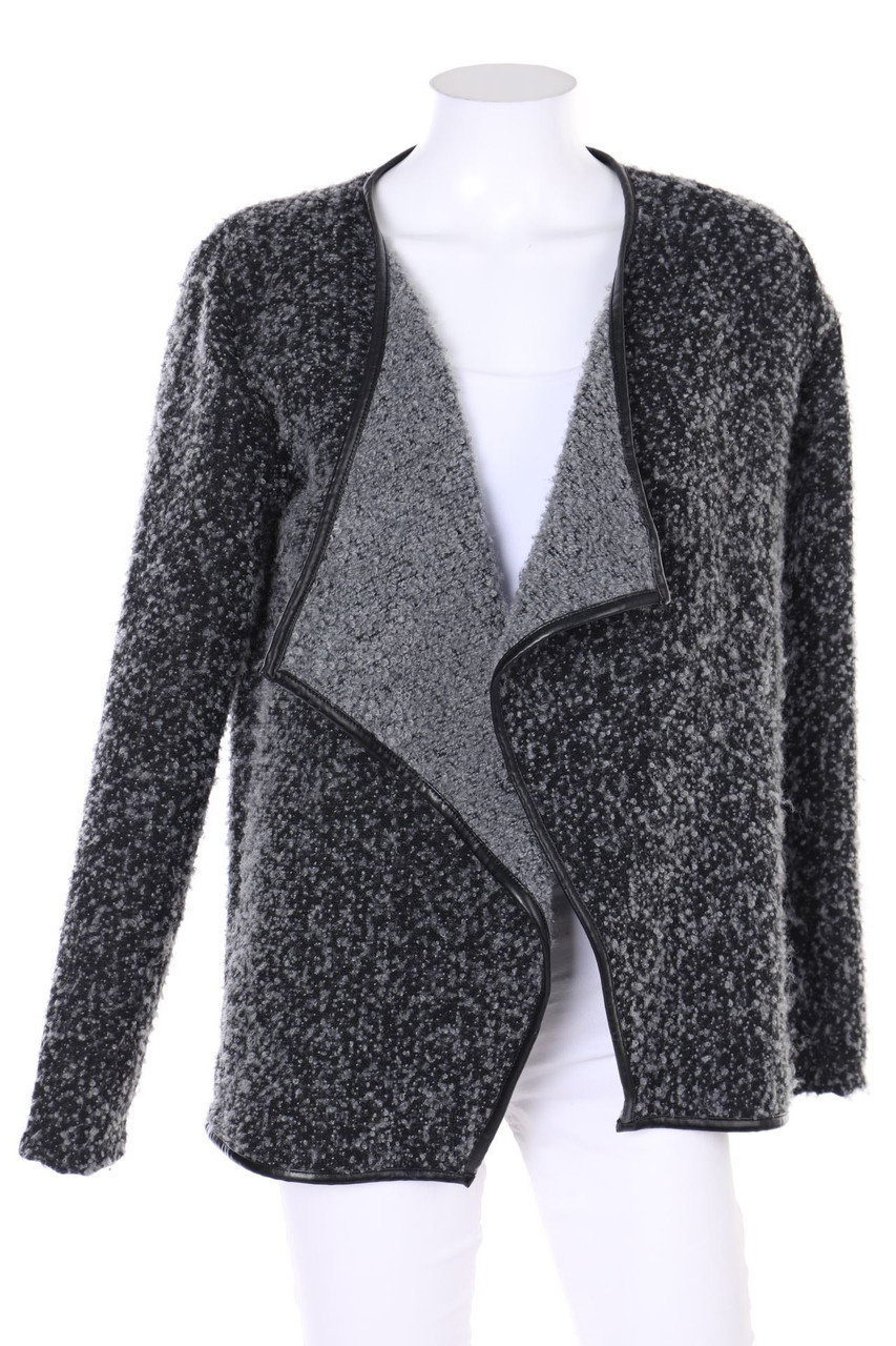s.Oliver - Bouclé-Jacke mit Kunstleder-Details - XL
