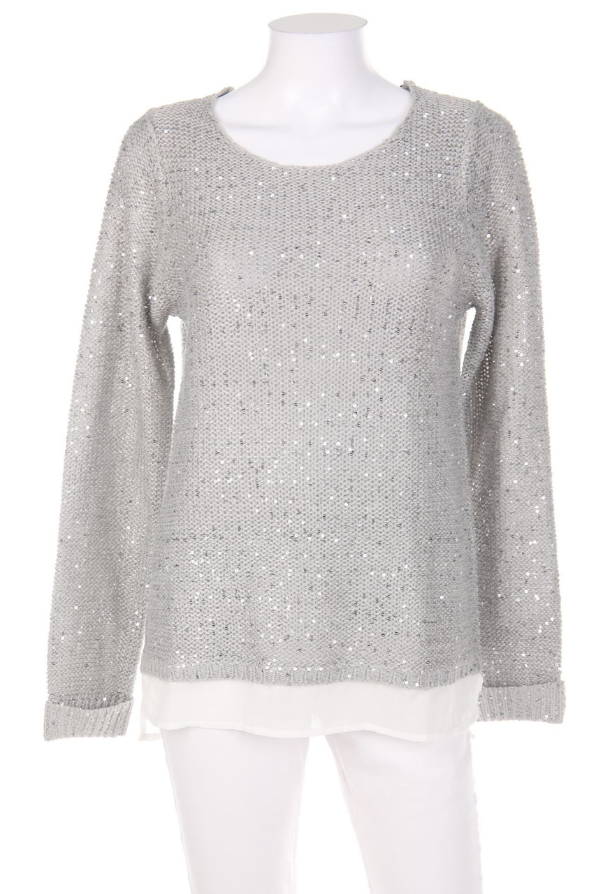 Kaschmir Pullover Damen Pullover Mit Pailletten Moosstrick