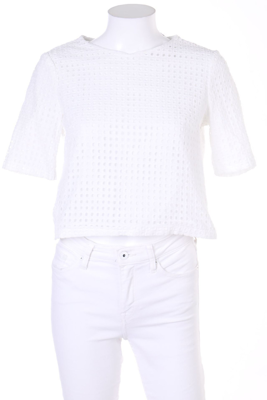 MANGO SUIT COLLECTION - Kurzarm-Bluse aus Lochspitze - XS