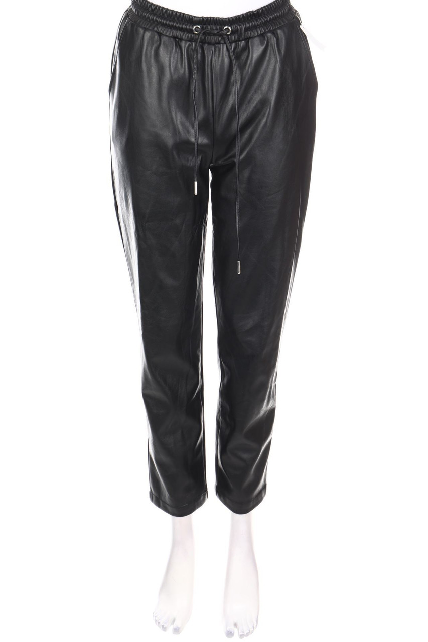 NA-KD - Faux Leather-Jogger-Hose mit Tunnelzug - D 36