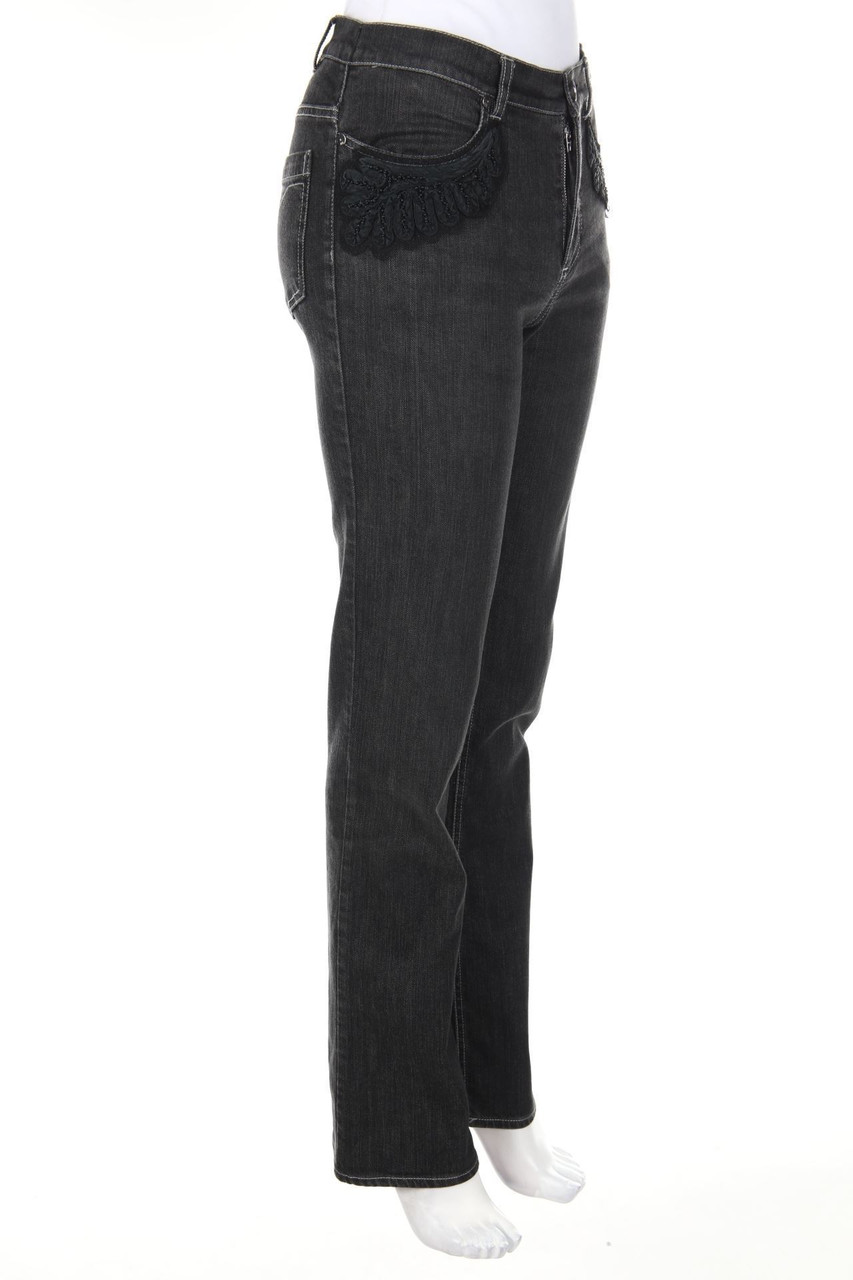 Max Mara - Straight Cut Jeans mit Applikationen - D 36