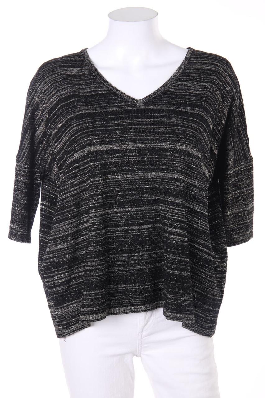 zebra - Batwing-Pullover mit Metallic-Effekt - M