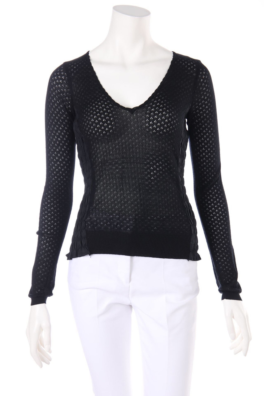 MAX&Co. - Strick-Pullover mit Lochstrick-Details - M