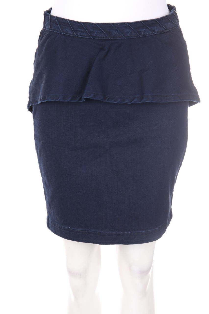 Bershka - Mini-Jeansrock mit Volants - L