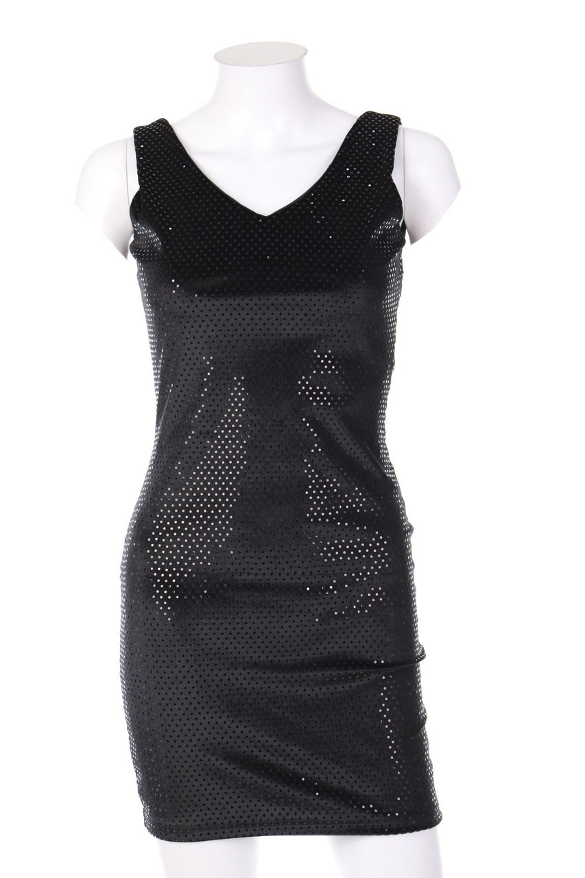 Ohne Label - Samt-Party-Kleid mit Punkten - XS