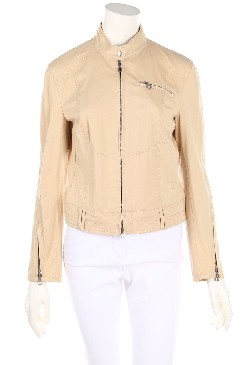 MARC CAIN - Jacke aus Baumwoll-Mix mit Logo-Applikation - D 36