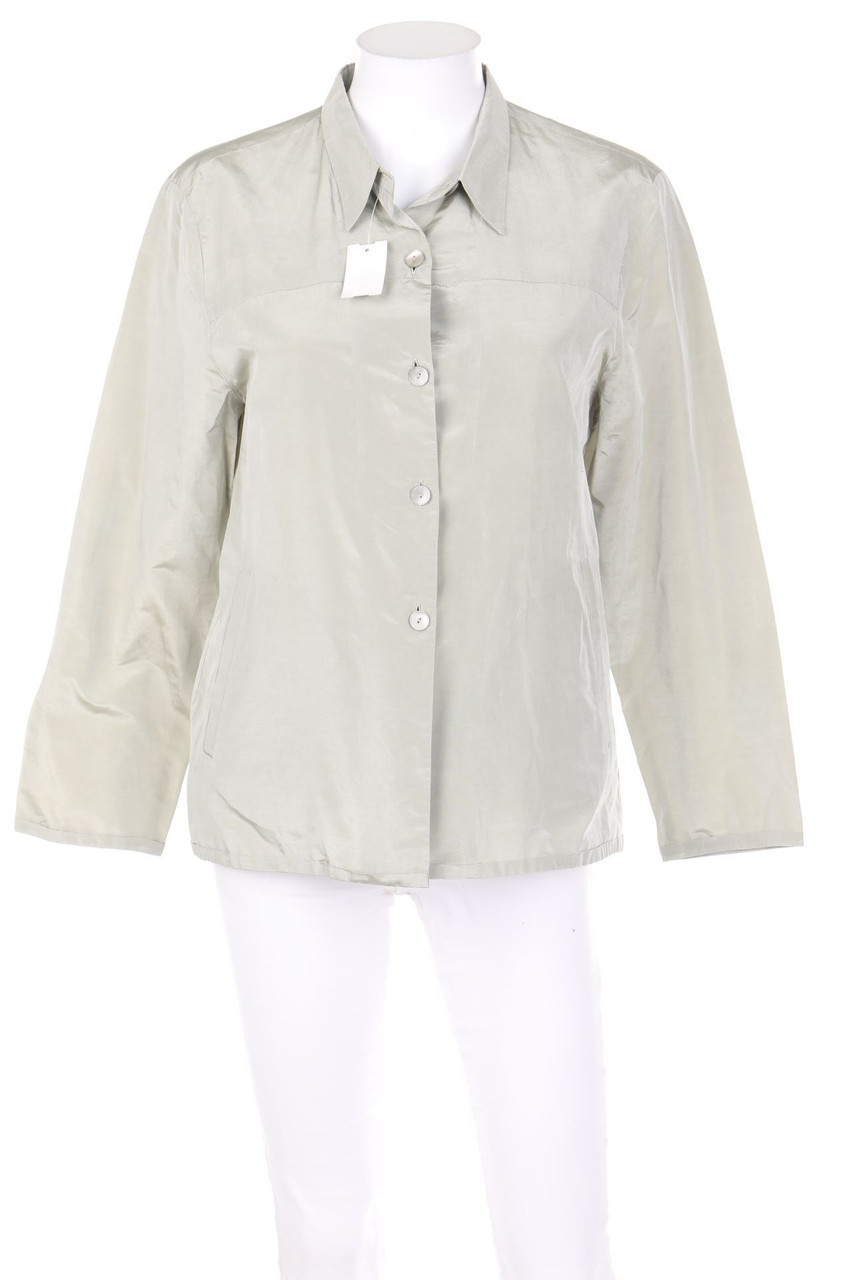 RENÉ LEZARD - Metallic-Hemd-Bluse mit Cut-out - D 38