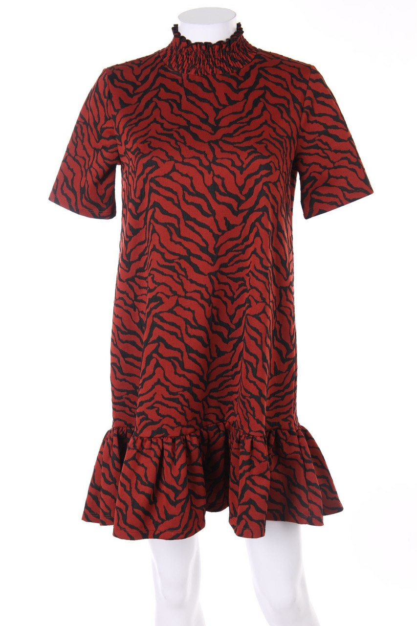 ZARA - Muster-Kleid mit Volants - S