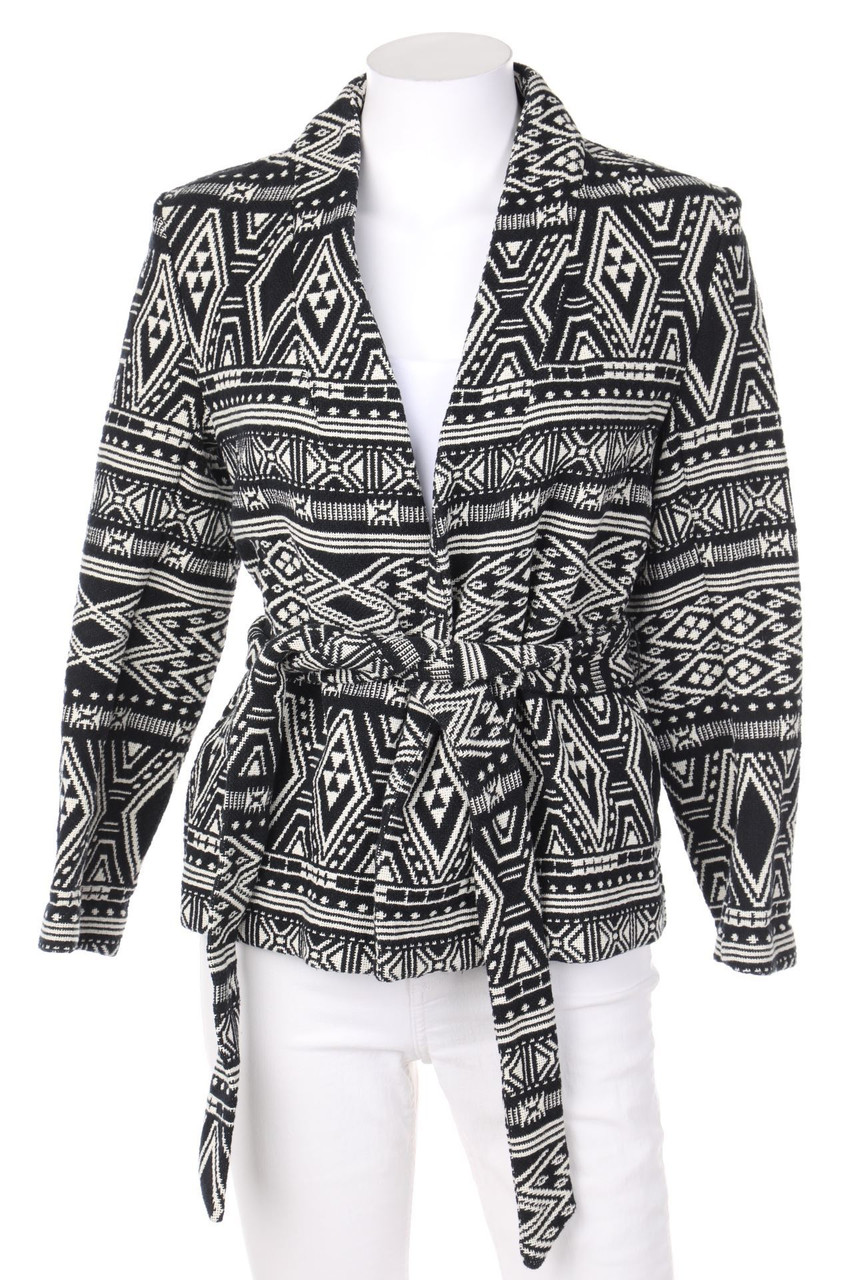 H&M CONSCIOUS - Cardigan mit Gürtel im Ethno-Stil - D 32