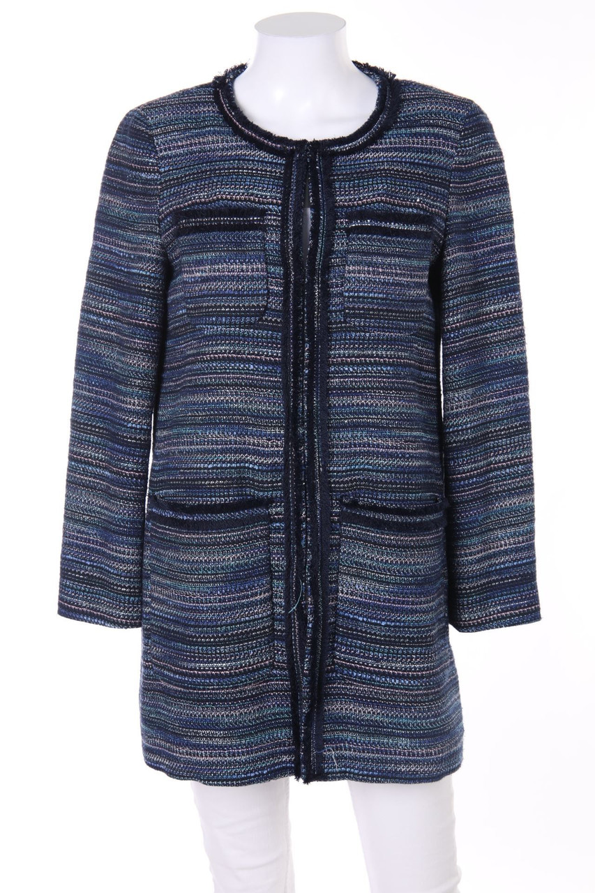 ESPRIT - Bouclé-Mantel mit Fransen - D 36