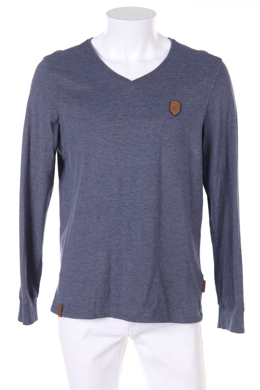 NAKETANO - V-Neck-Pullover mit Logo-Patch - L