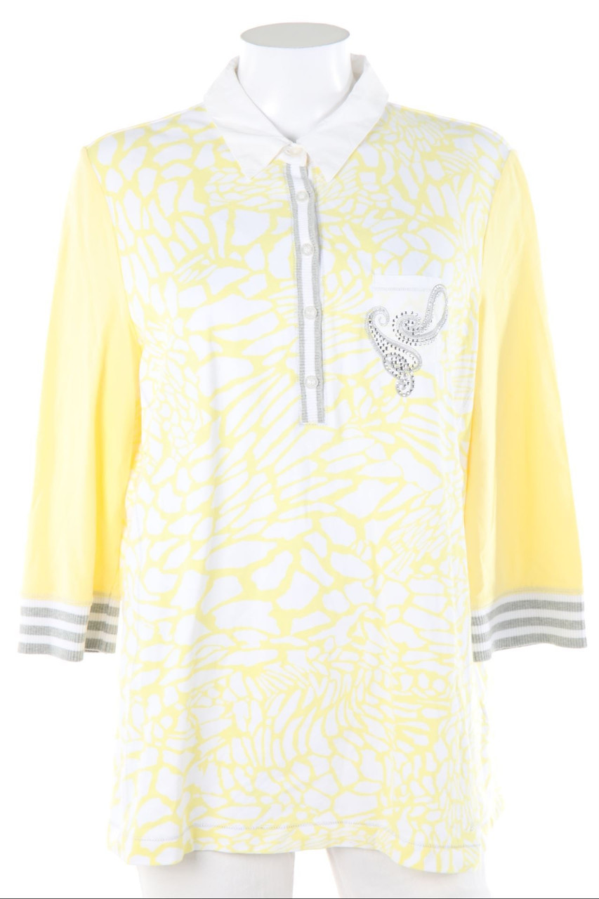 BONITA - Polo-Shirt mit 3/4-Ärmel mit Strass-Steinen - XL