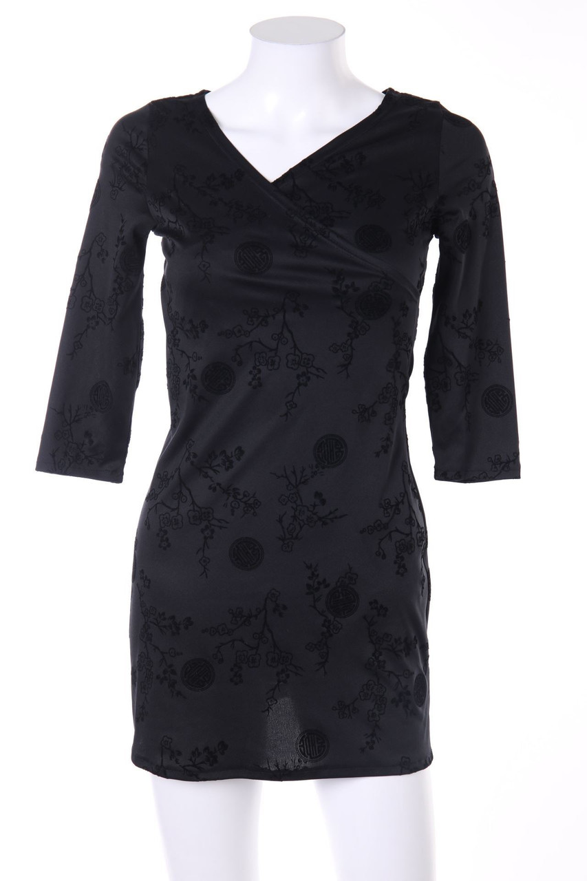 Pimkie - Minikleid in Wickel-Optik mit Flock-Print - D 34