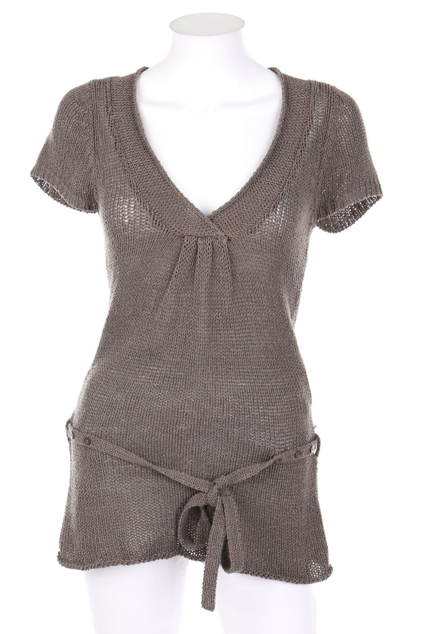 promod - Grobstrick-Tunika-Bluse mit Gürtel - S