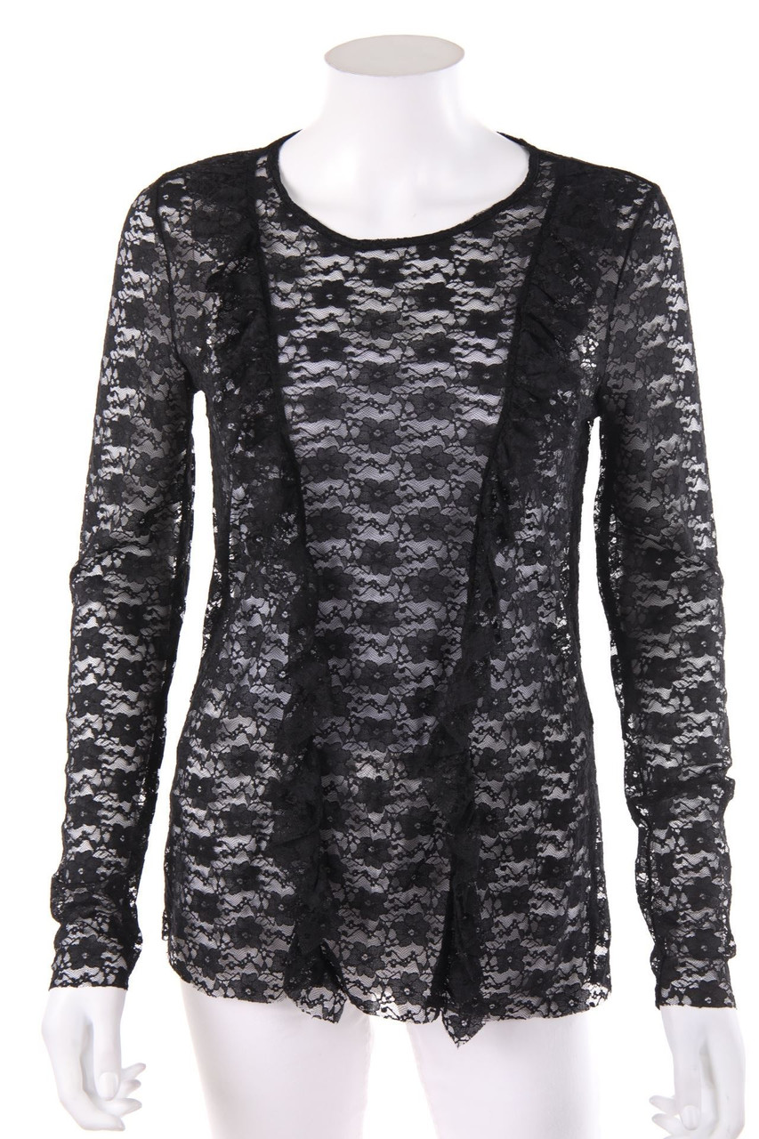 TEZENIS - Longsleeve-Shirt aus Spitze mit Volants - D 38